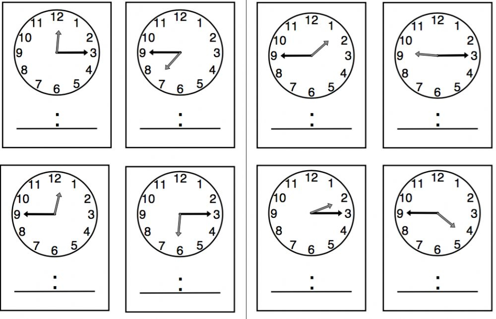 Time To Half quarter Hours Interactive Worksheet