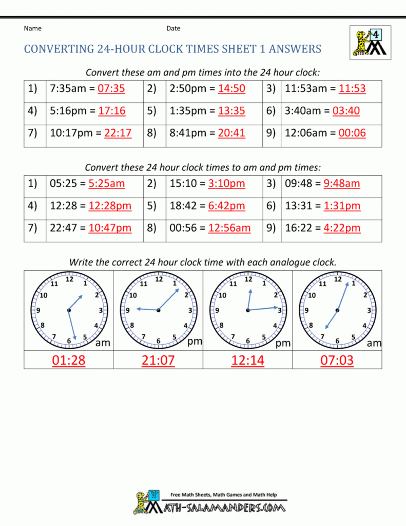 Read Online 12 And 24 Hour Clock Worksheets pdf Vcon duhs edu pk
