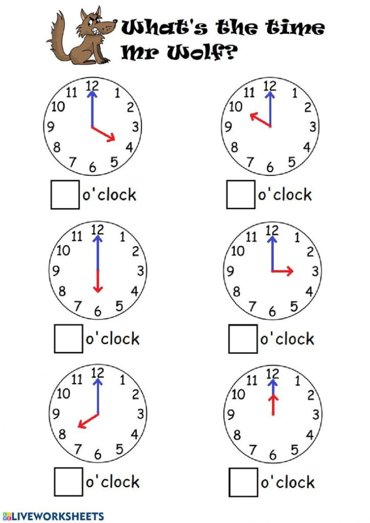 Telling Time By The Hour Ficha Interactiva Telling Time Worksheets