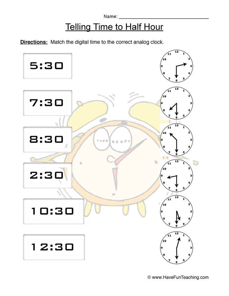 Telling Time Matching Worksheet Have Fun Teaching Telling Time